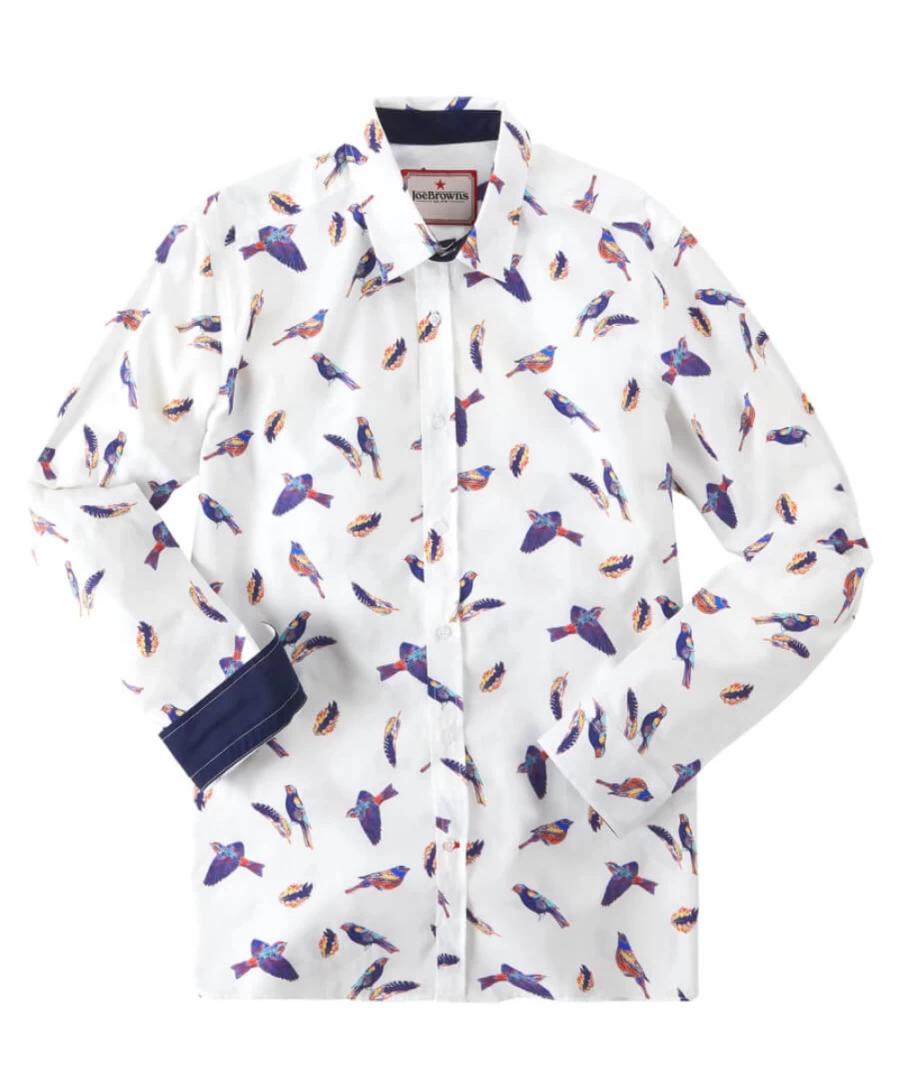 Joe Browns Men's White Brilliant Bird Shirt - Stylish Casual Top
