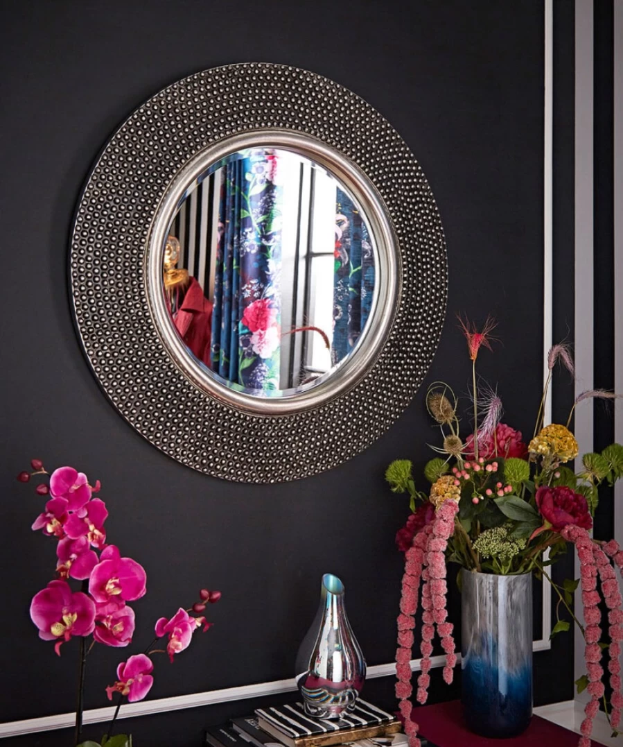 Joe Browns Brass Round Dimple Mirror - Vintage History Clash Design