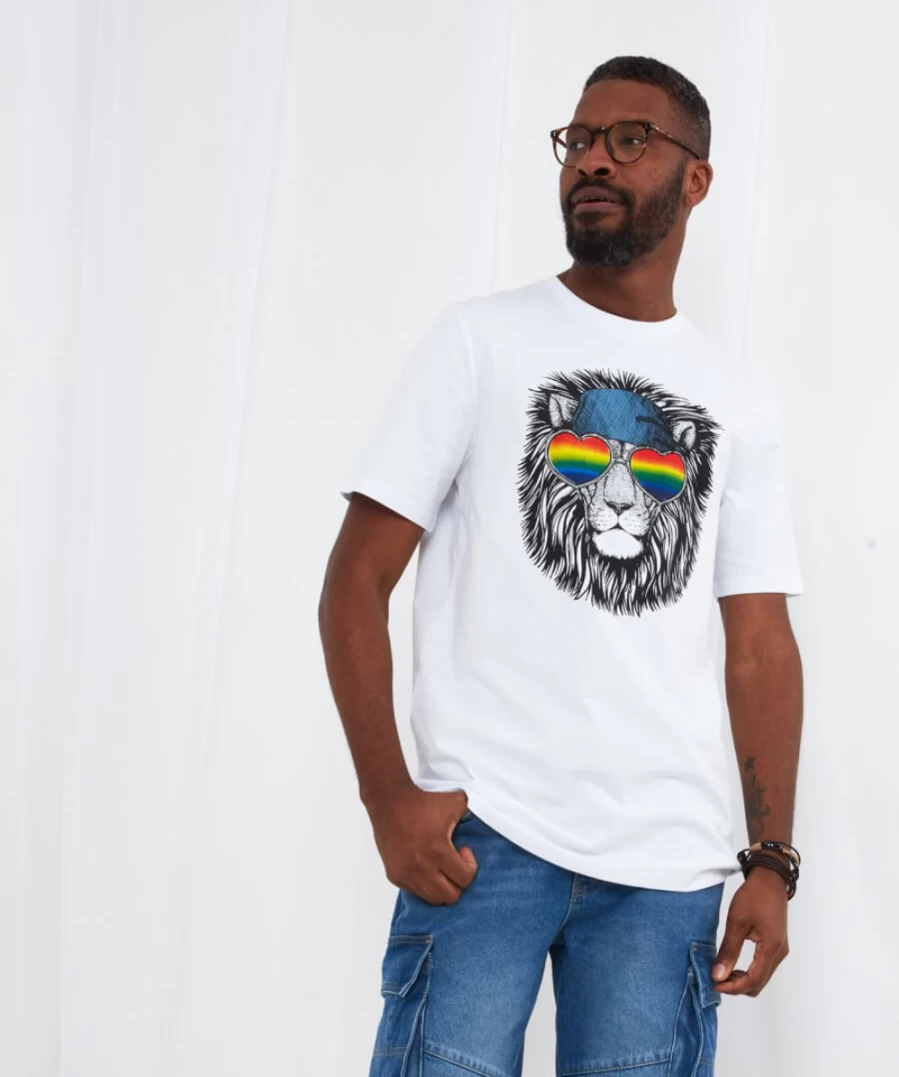 Joe Browns Men's White Sunset Graphic Tee - Casual Short Sleeve T-Shirt