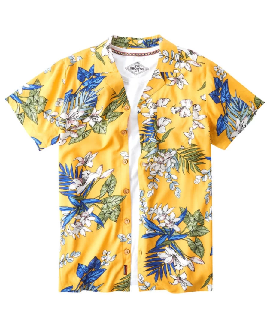 Joe Browns Men's Happy Days Yellow Shirt - Casual Comfort Fit Tee