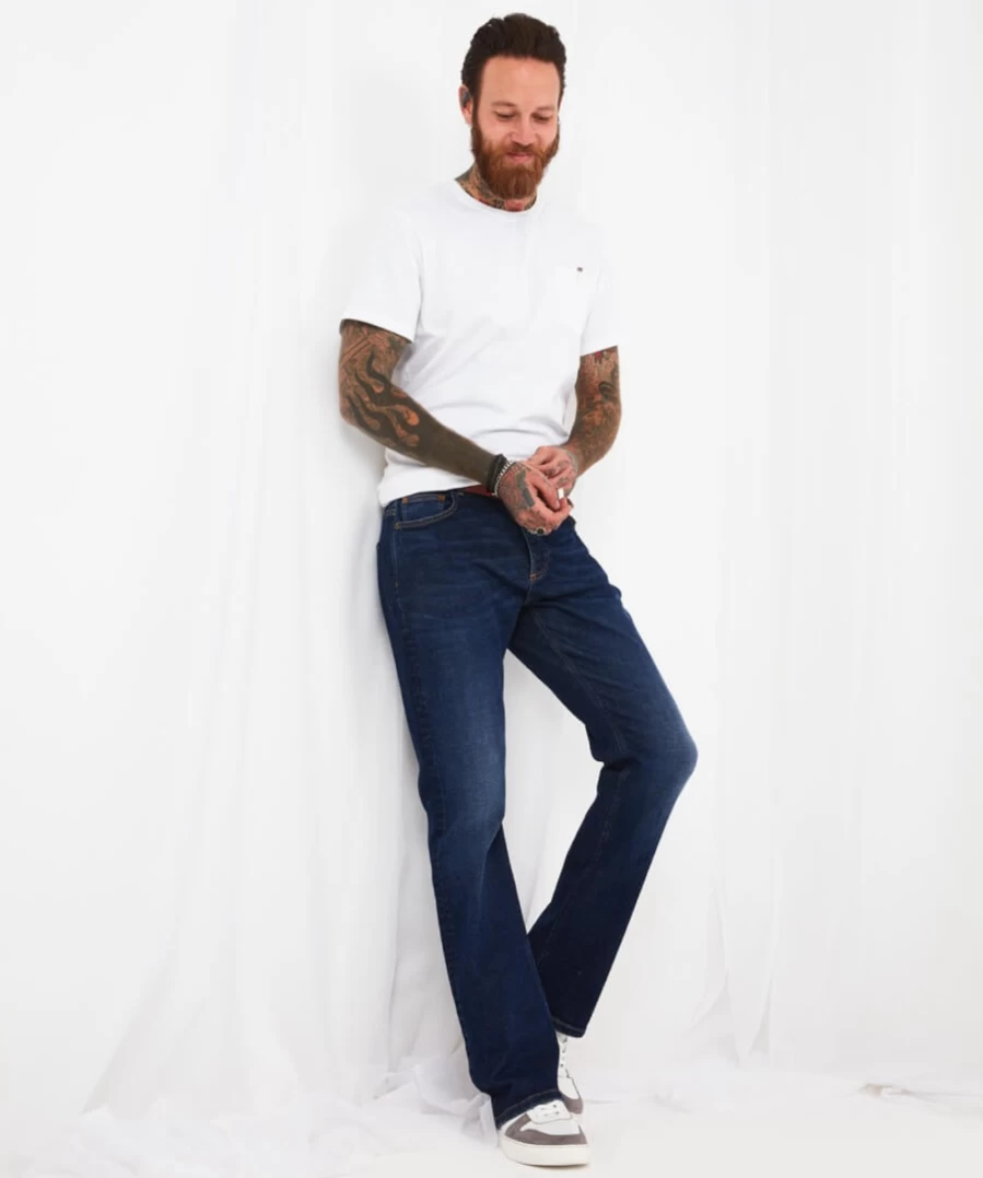 Joe Browns Men's Dark Vintage Bootcut Jeans - Classic Retro Denim Trousers