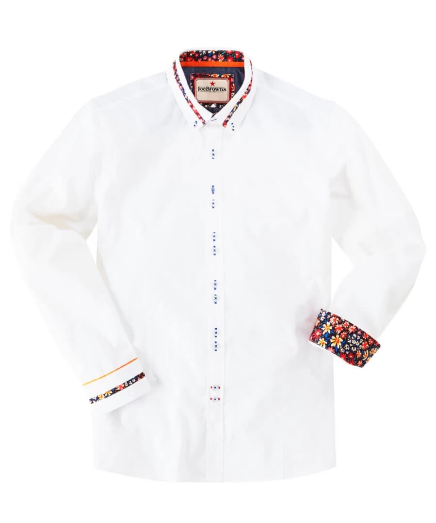 Joe Browns Men's White Cut Above Collar Shirt - Premium Formal Wear