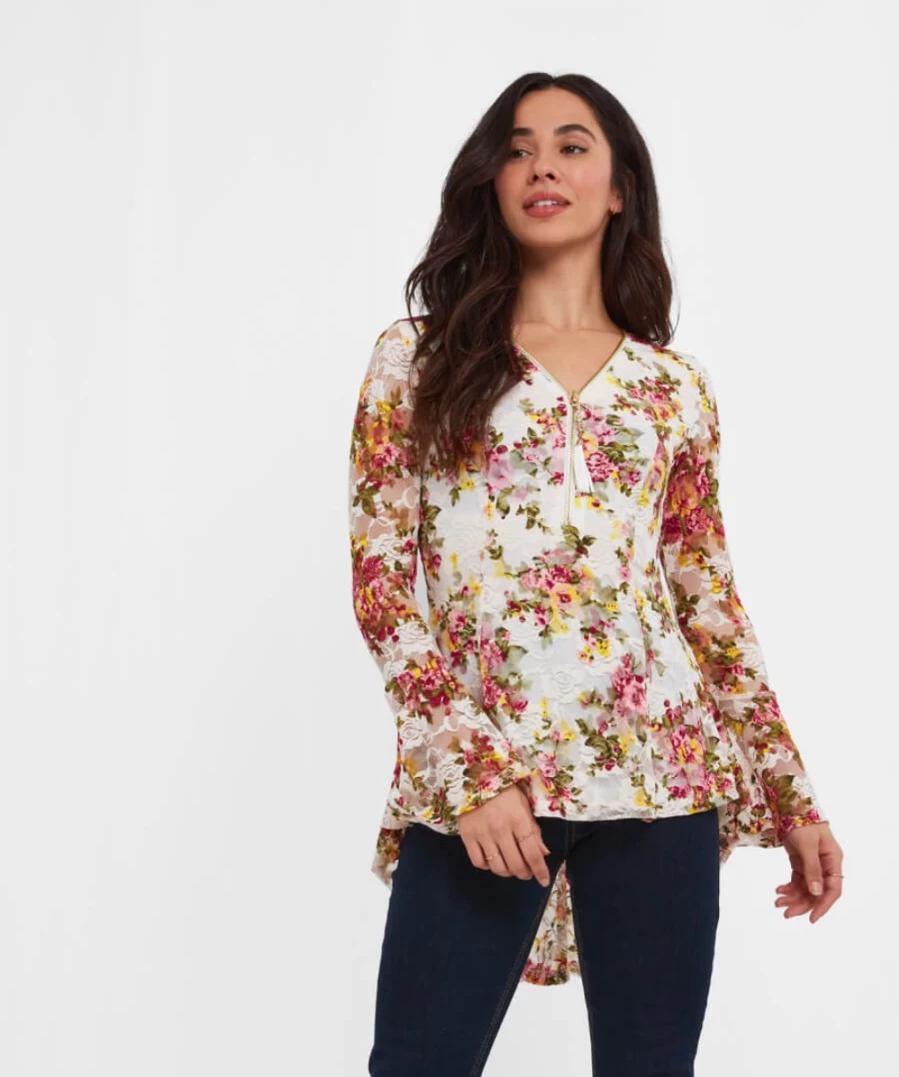 Joe Browns Women's Zip It Up Mesh Top in Multi Color