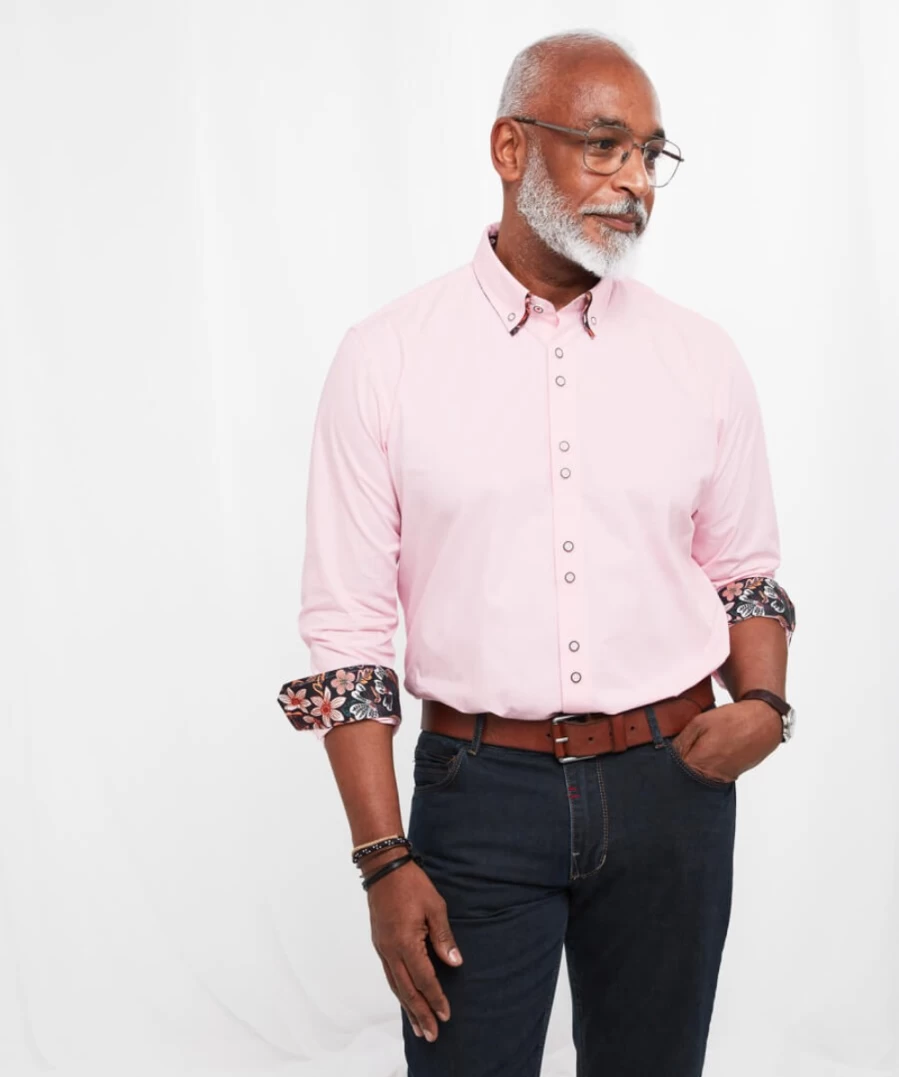 Joe Browns Men's Pink Distinctive Double Collar Shirt - Unique Stylish Formal Wear