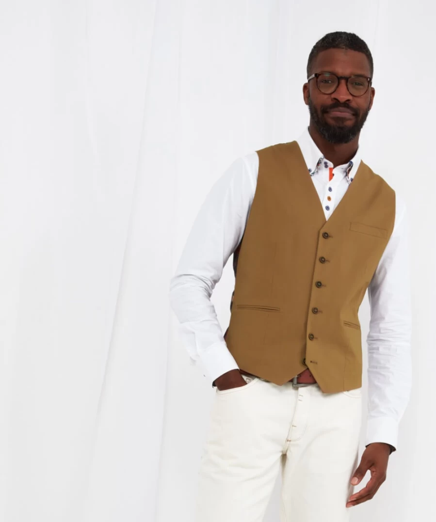 Joe Browns Men's Tan Serious Style Waistcoat for Formal Wear