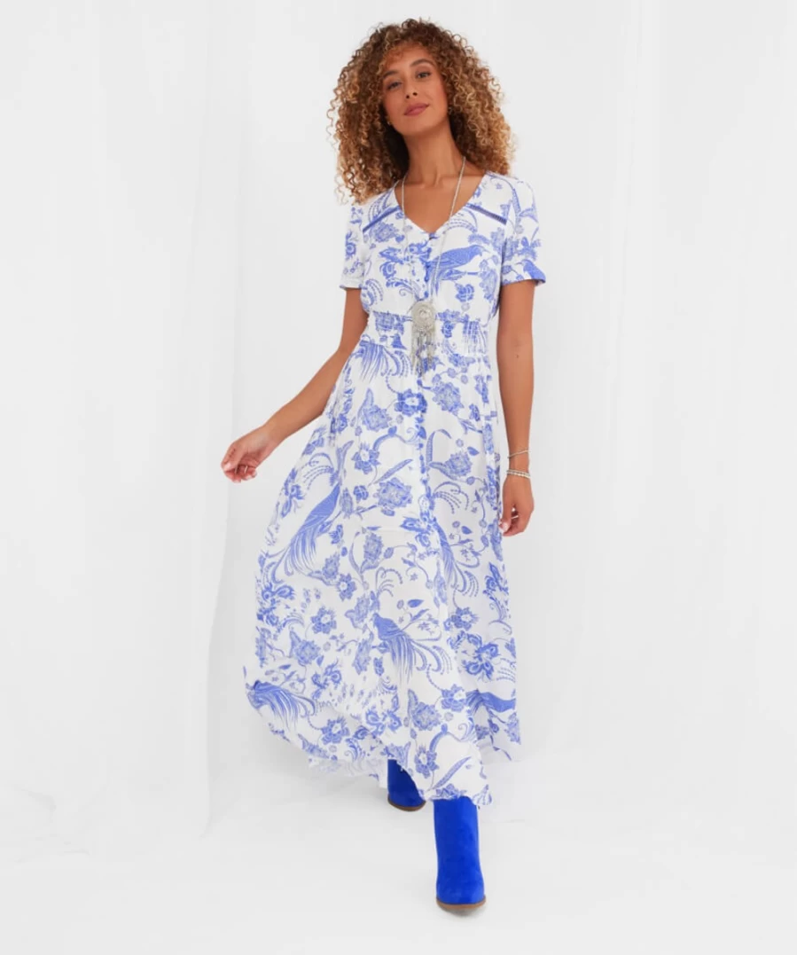 Joe Browns Women's Betsy Boho Dress in Multi - Stylish Floral Bohemian Summer Maxi Dress