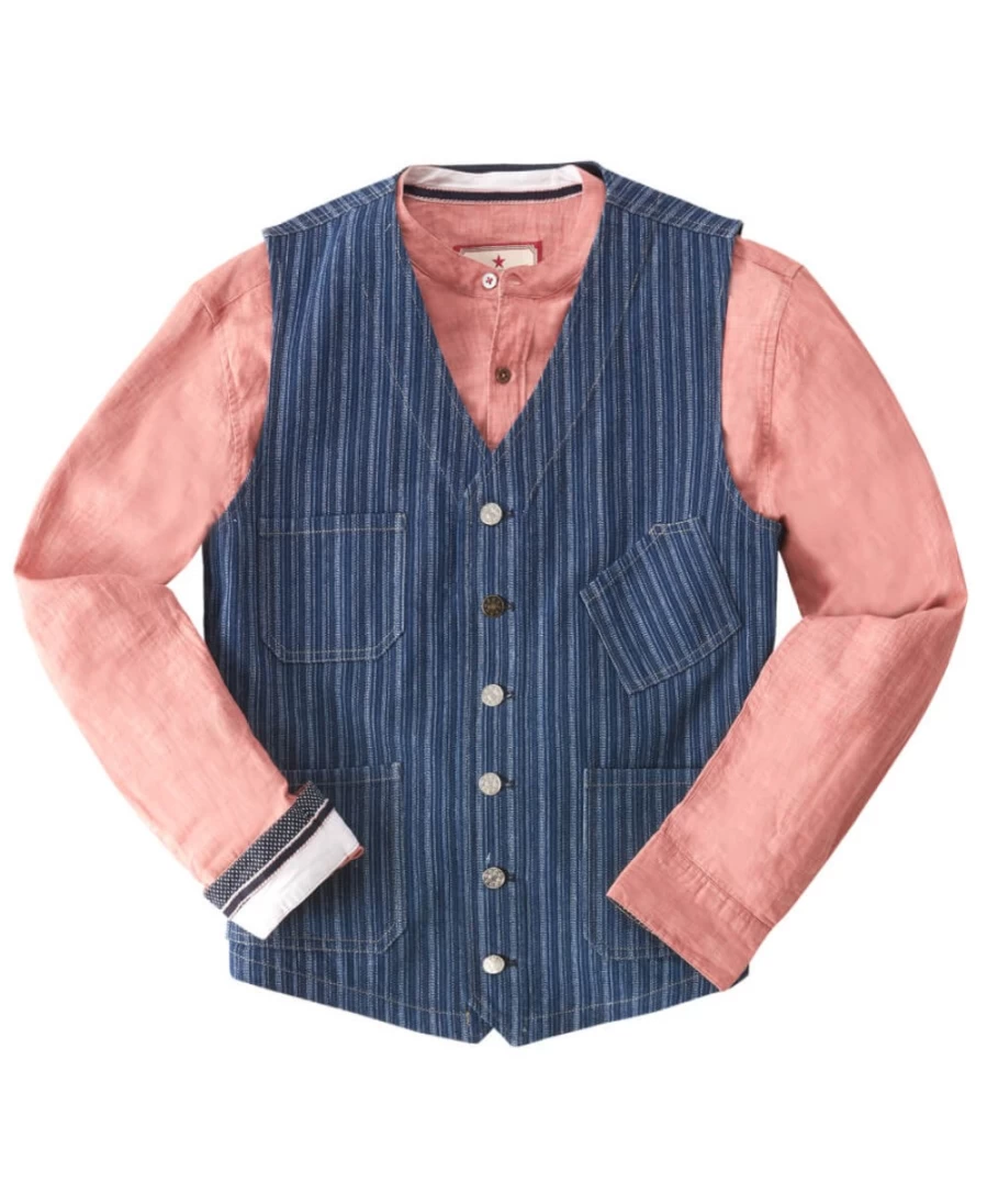 Joe Browns Men's Blue Work Hard Play Hard Waistcoat Vest for Stylish Casual Wear