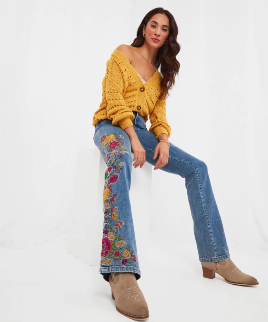 "Joe Browns Women's Blue Embroidered Festival Fun Jeans"