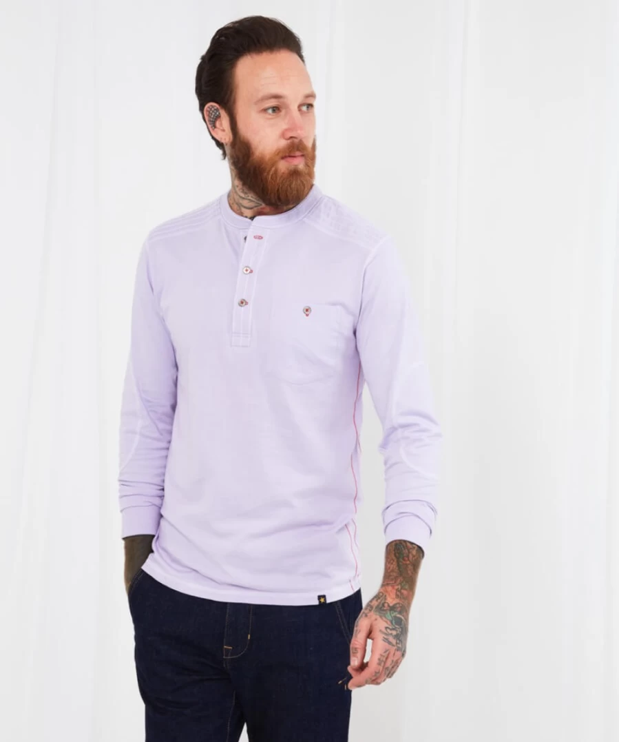 Joe Browns Men's Lilac Burner Henley Shirt