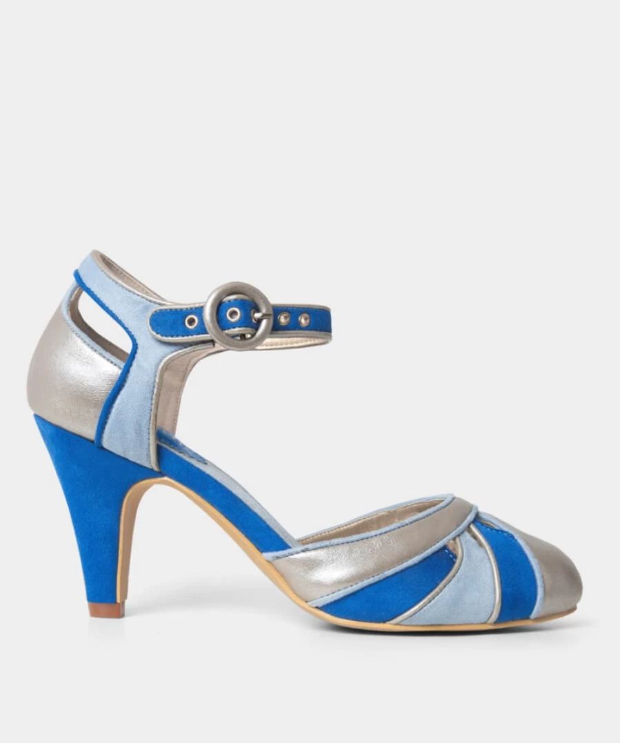 Joe Browns Women's Blue and Silver Divine Deco Style Fashion Shoes