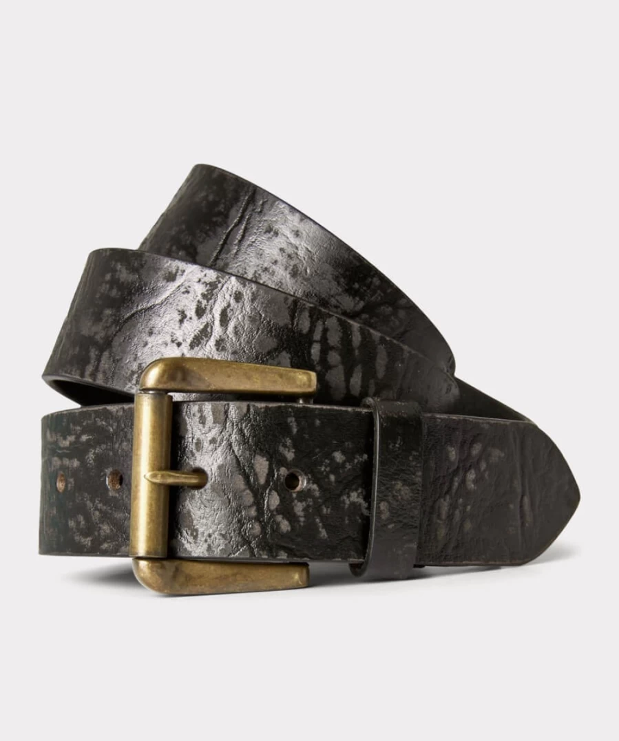 Joe Browns Men's Darkest Brown Distressed Buff Grain Leather Belt for Men