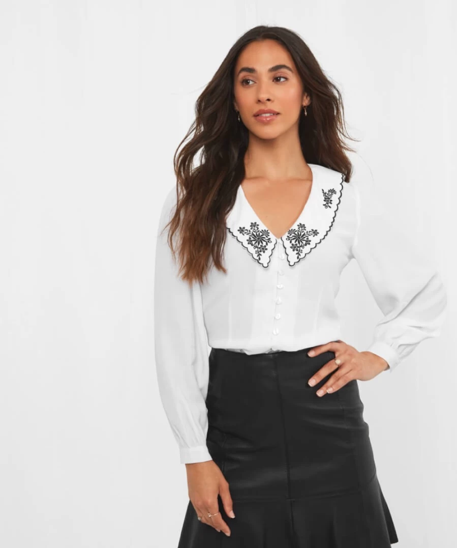 Joe Browns Women's White Pretty Perfect Blouse - Elegant Feminine Top