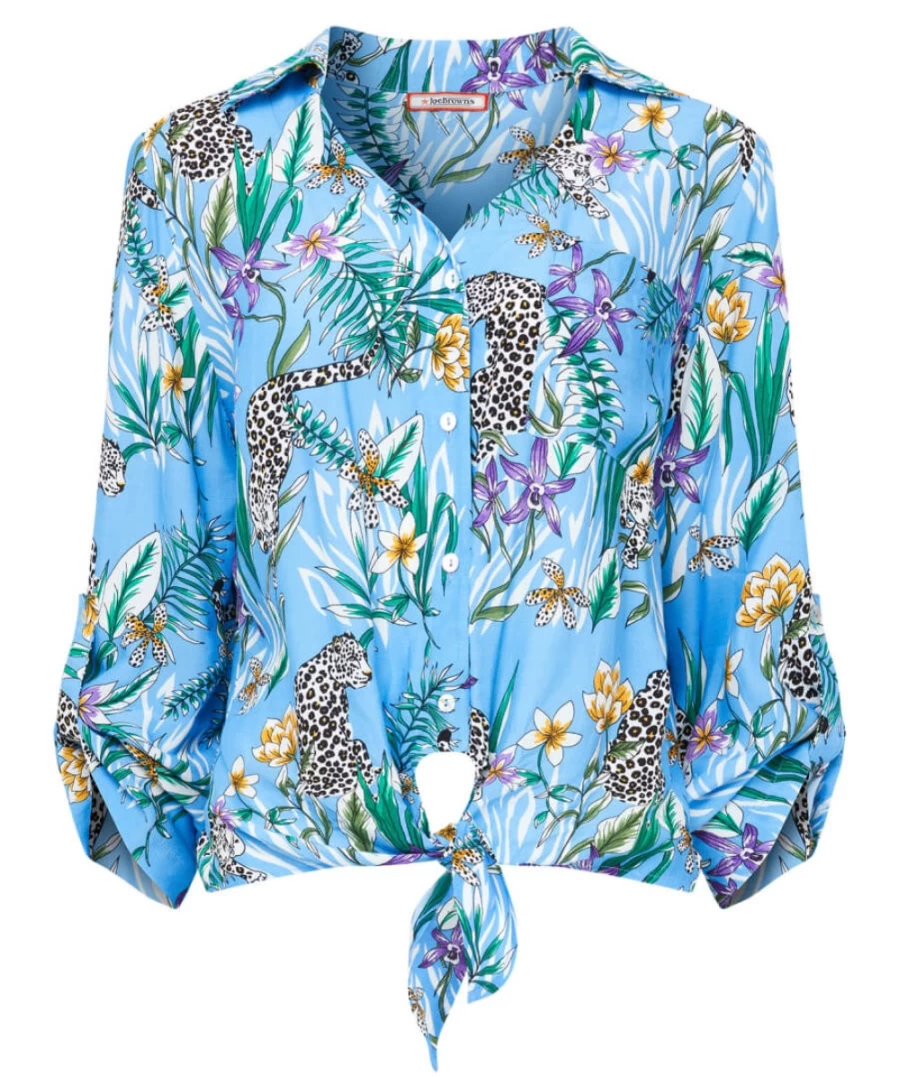 Joe Browns Women's Blue Leopard Print Shirt - Lara Stylish Blouse