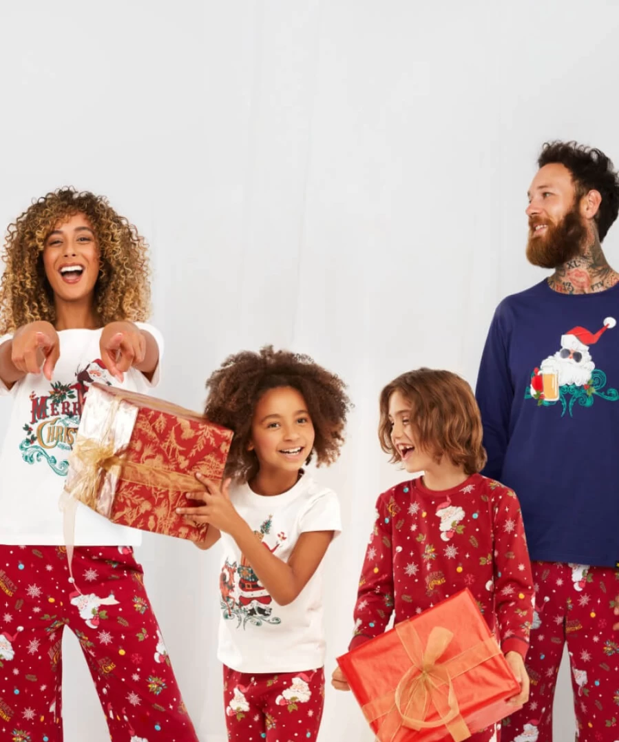 Joe Browns Cream Kids Festive Family Pajama Set for Girls
