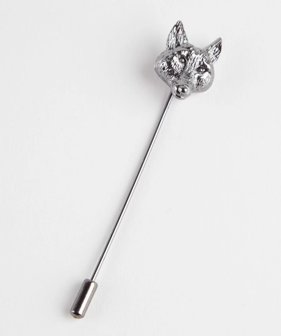 Joe Browns Men's Pewter Fox Pin - Stylish Lapel Accessory for Men