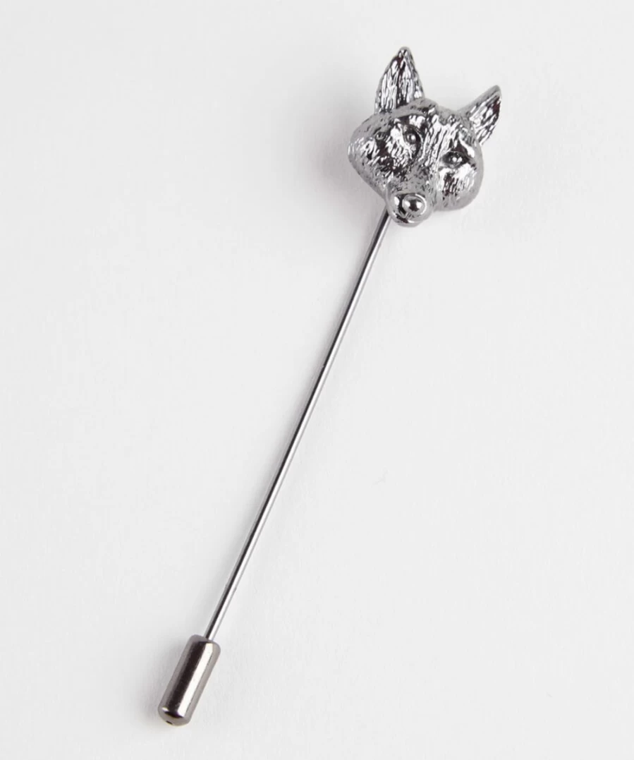 Joe Browns Men's Pewter Fox Pin - Stylish Lapel Accessory for Men