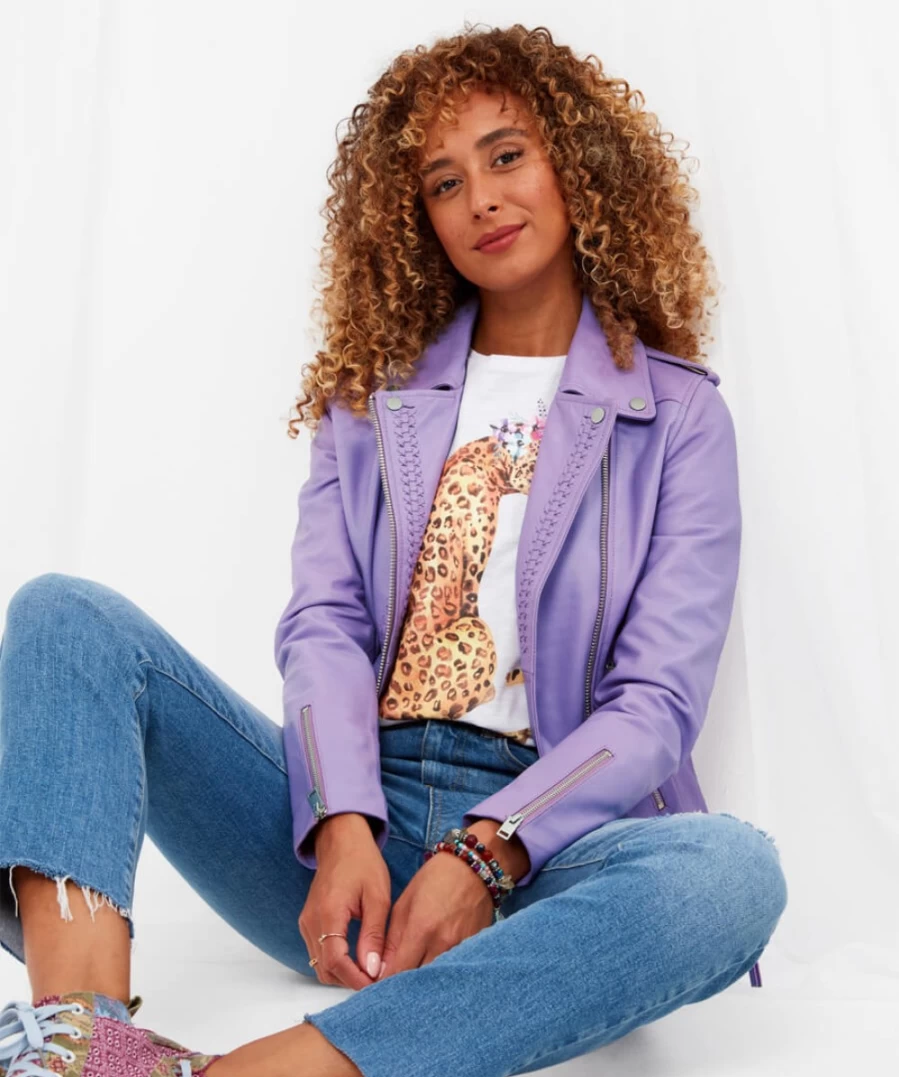 Joe Browns Women's Orchid Luna Leather Jacket – Stylish Faux Leather Outerwear