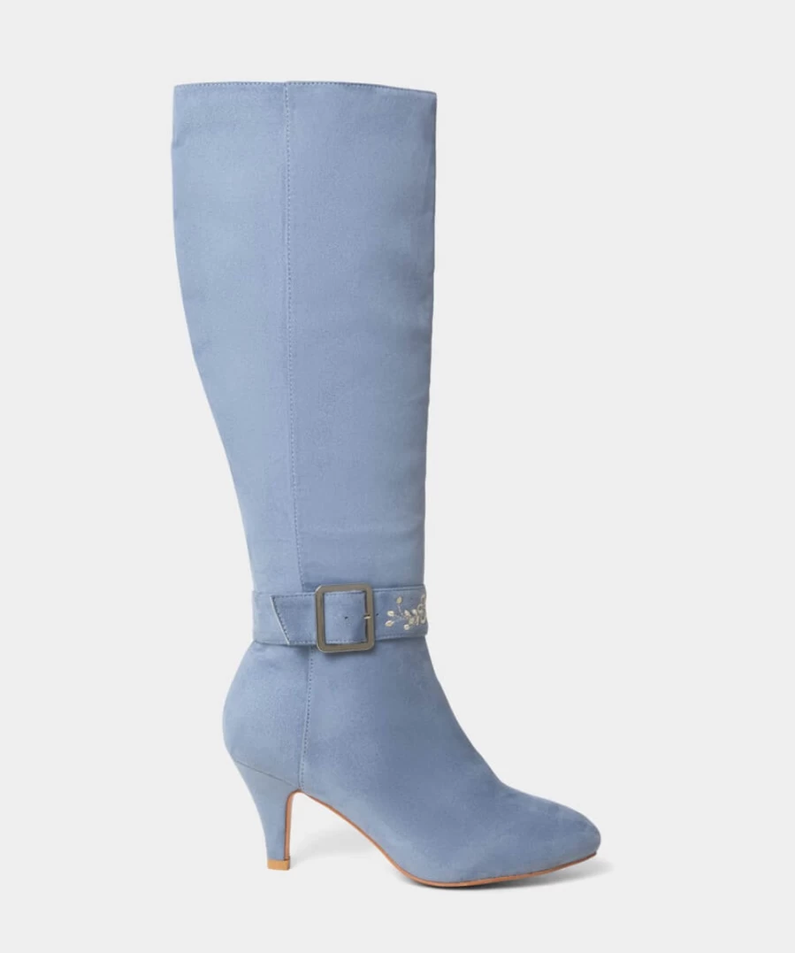 Joe Browns Women's Pale Blue Lakeside Boots with Embroidered Detail