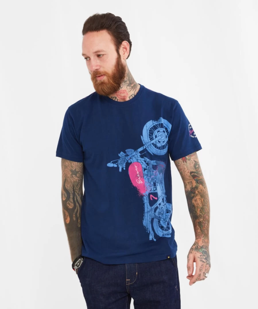 Joe Browns Men's Navy Ride High Tee - Premium Casual T-Shirt