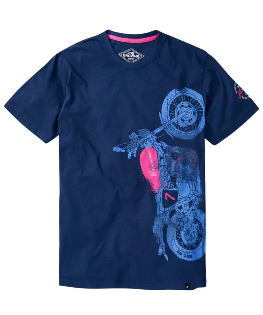 Joe Browns Men's Navy Ride High Tee - Premium Casual T-Shirt