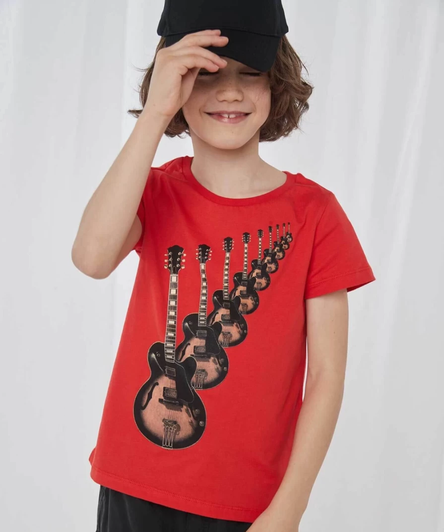 Joe Browns Kids Red Music Inspired Graphic Tee - Reflect In The Music T-Shirt