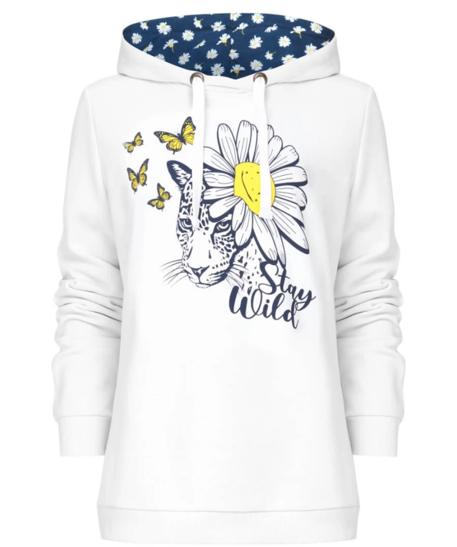 "Joe Browns Women's White Stay Wild Hoodie - Stylish Casual Pullover"