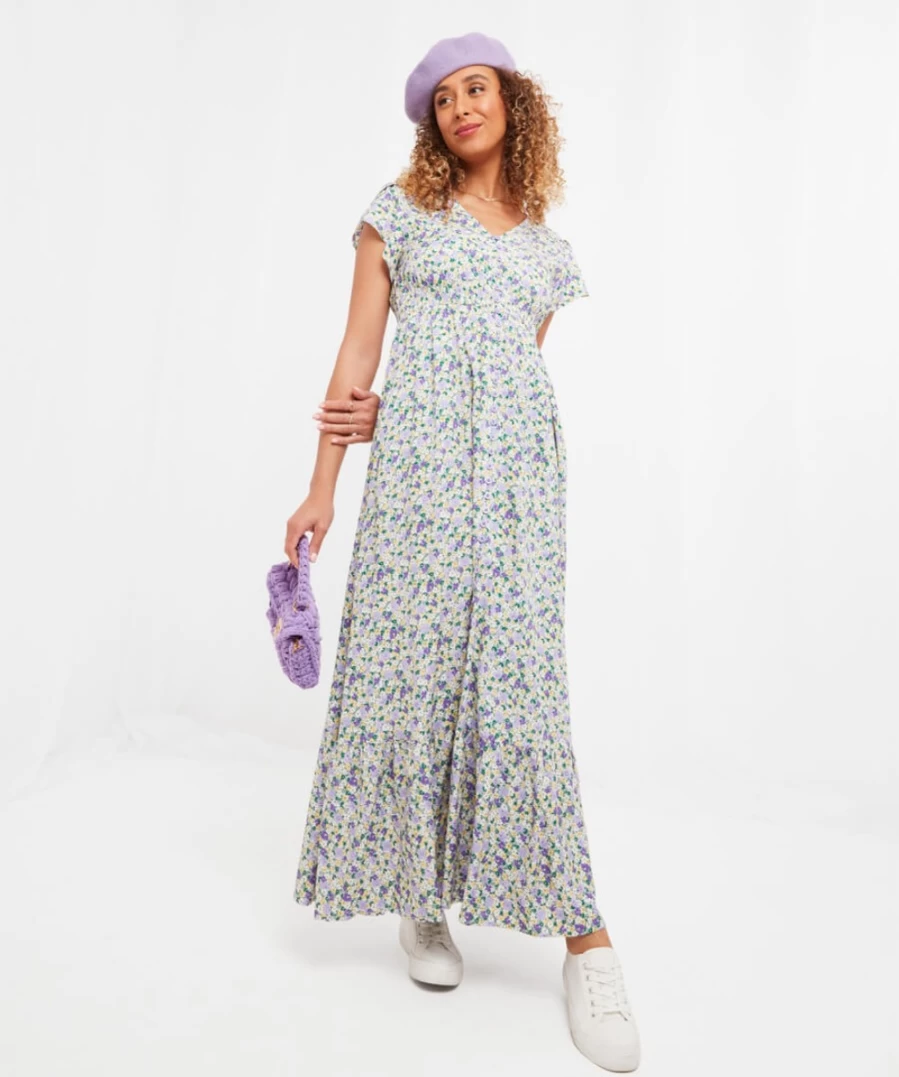 Joe Browns Women's Iris Boho Dress in Multi Color - Floral Bohemian Maxi Dress for Women