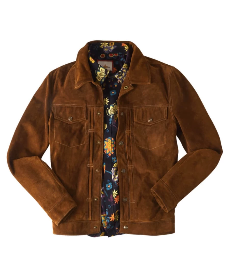 Joe Browns Men's Tan Suede Jacket - Good Times Vintage Style