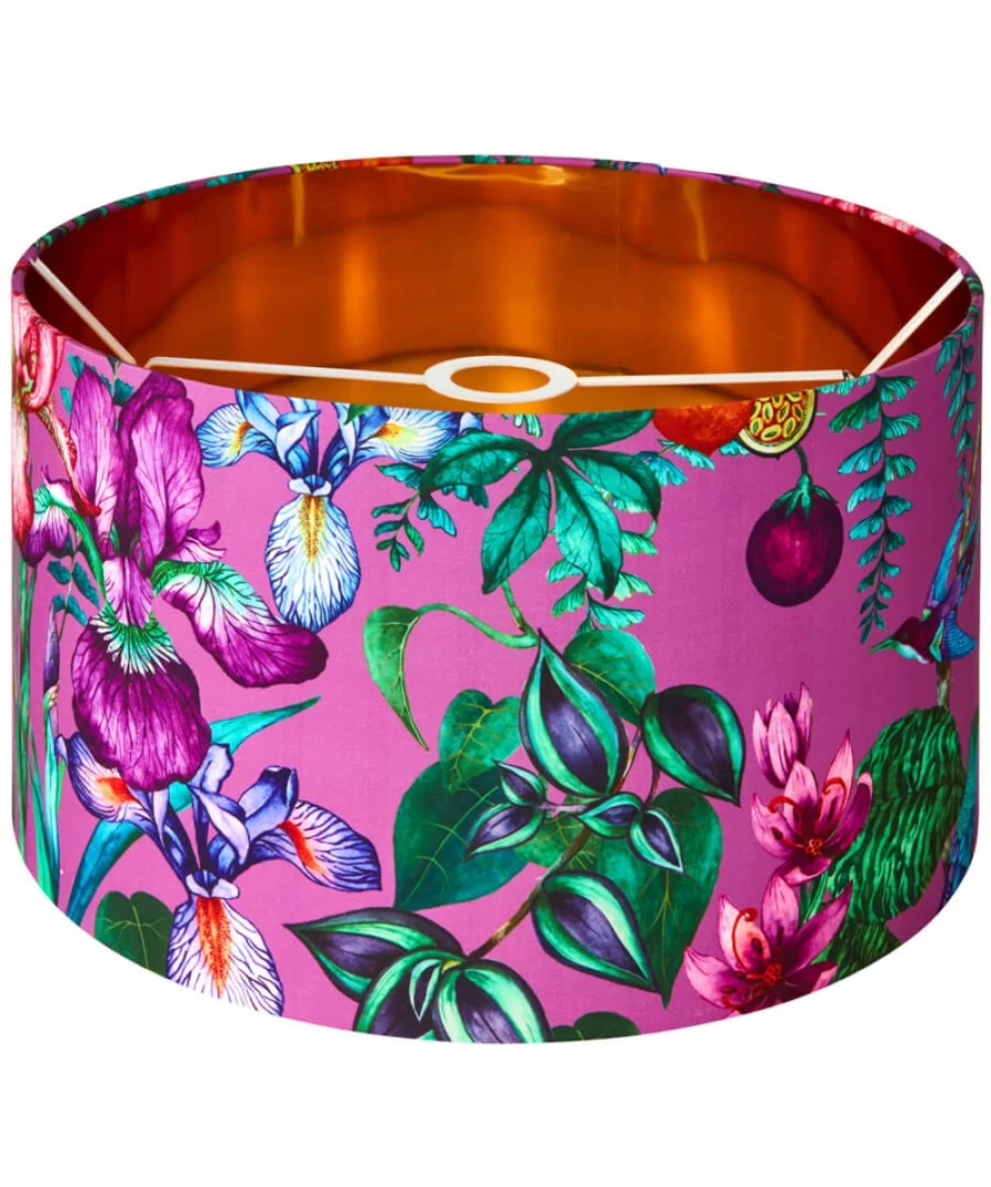 Joe Browns Multi-Colored Neon Botanicals Drum Lamp Shade for Modern Decor