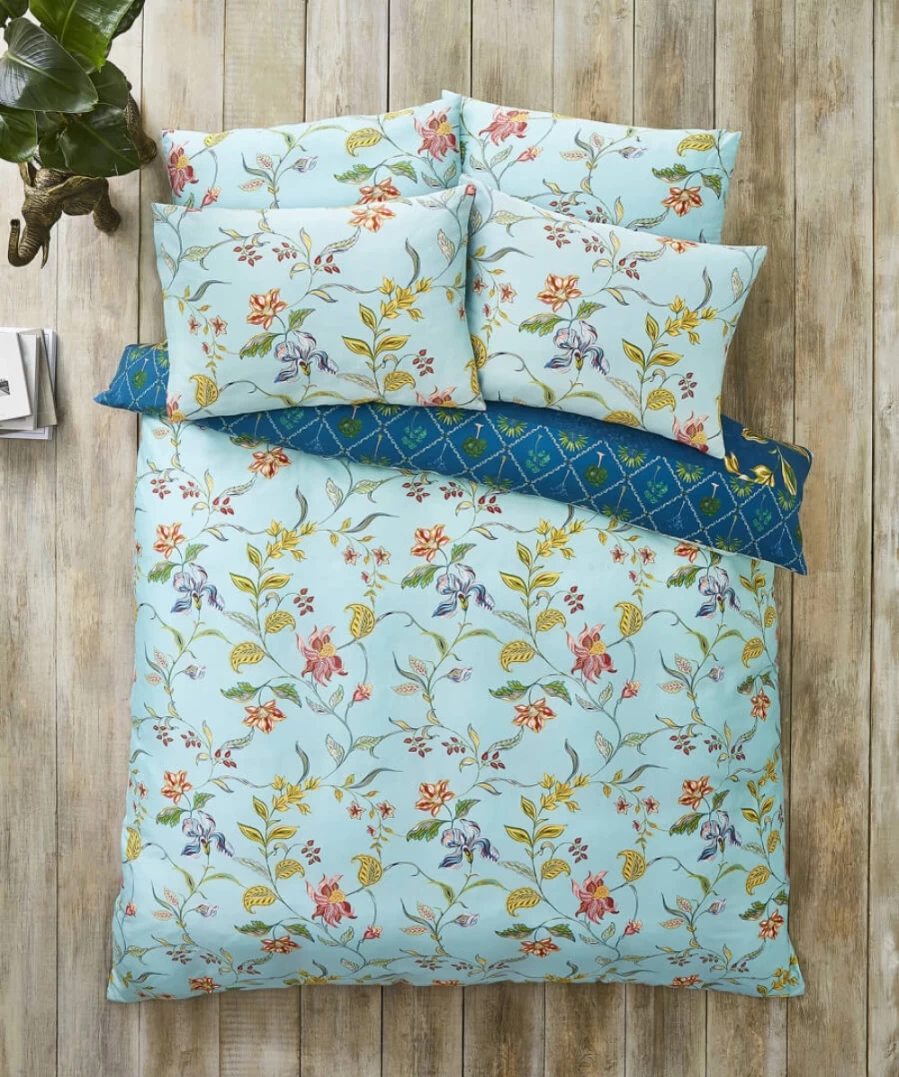 Joe Browns Reversible White Tiger Print Duvet Cover Set - Multi Color Bedding Collection