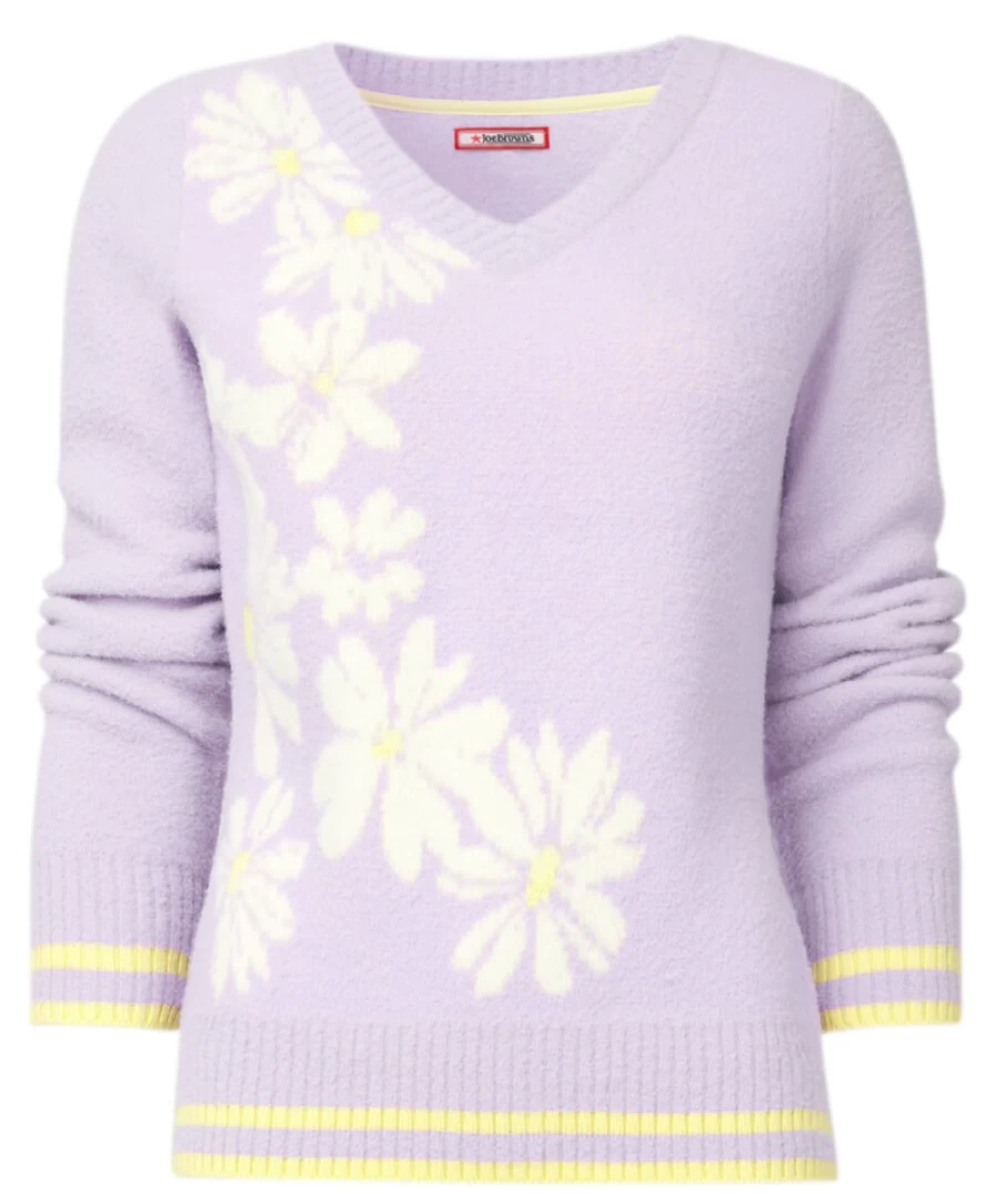Joe Browns Women's Lilac Delightful Daisy Jumper Floral Knit Sweater
