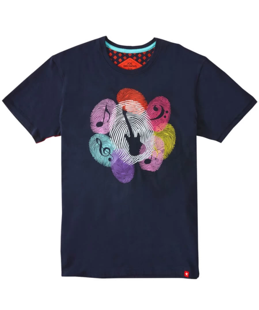 Joe Browns Men's Navy Play List Tee - Stylish Casual T-Shirt
