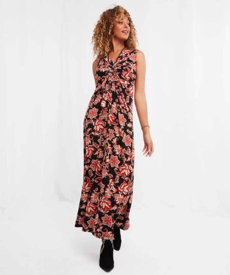 Joe Browns Women's Multi Color Heidi Jersey Knot Front Dress