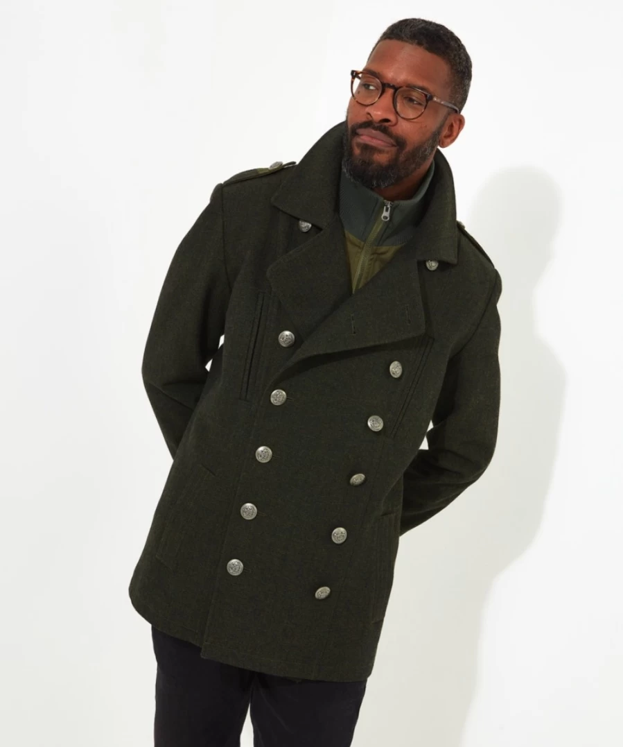Joe Browns Men's Green Military Style Coat - Vintage Inspired Outdoor Jacket