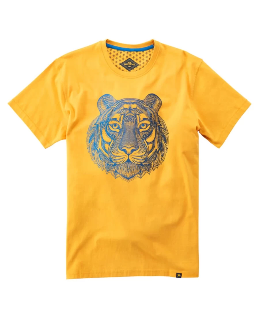 Joe Browns Men's Geo Tiger Graphic Tee in Yellow