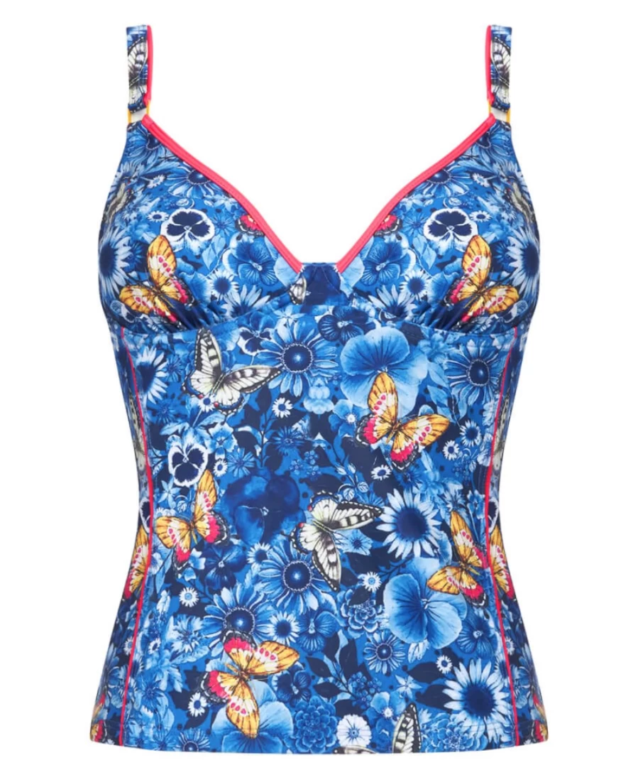 Joe Browns Women's Blue Multi Retro Twilight Garden Tankini Swimwear
