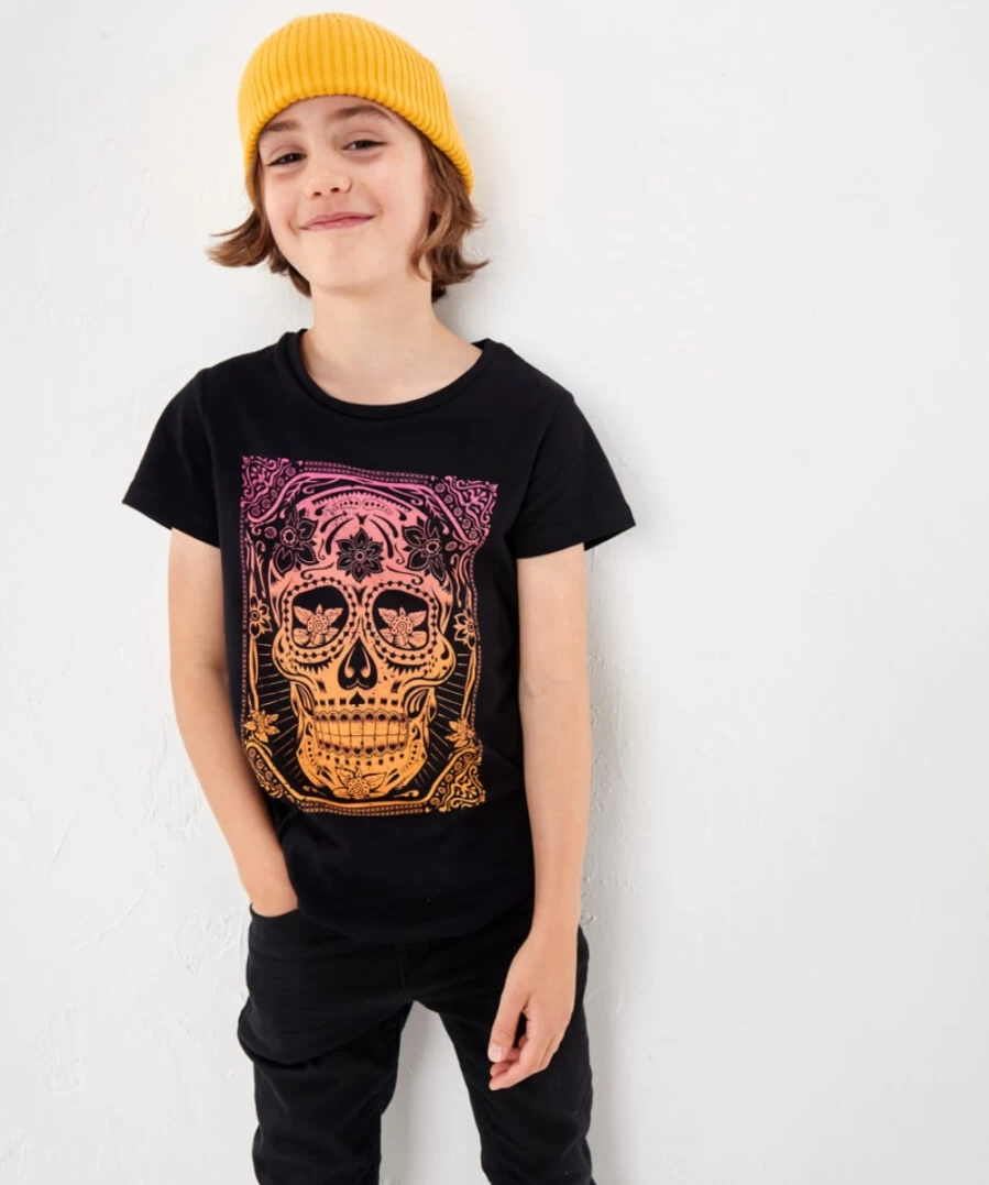Joe Browns Kids Black Faded Fun Graphic Tee for Children