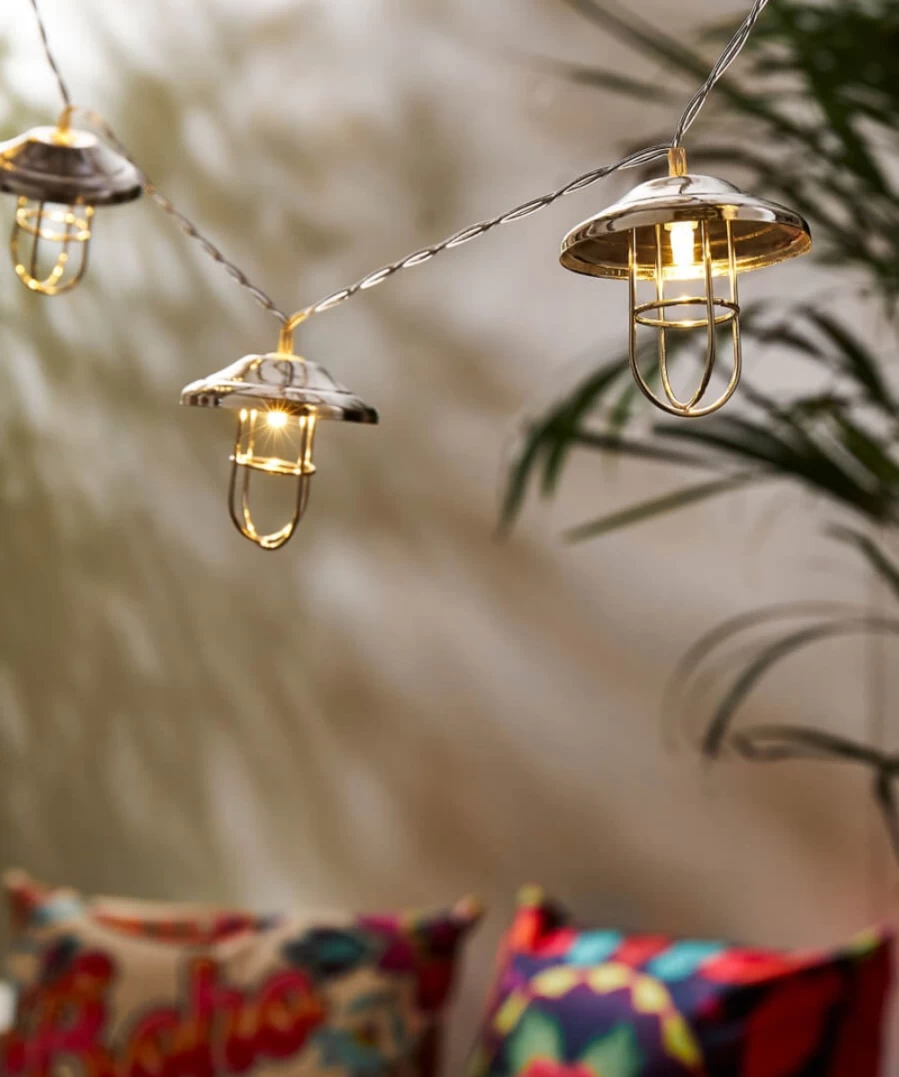 Joe Browns Gold Lovely Lantern Battery Operated String Lights - Decorative Indoor/Outdoor Fairy Lights