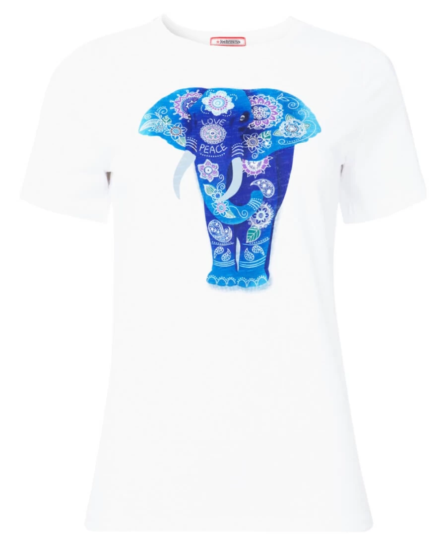 "Joe Browns Women's White Enchanting Elephant Graphic T-Shirt"