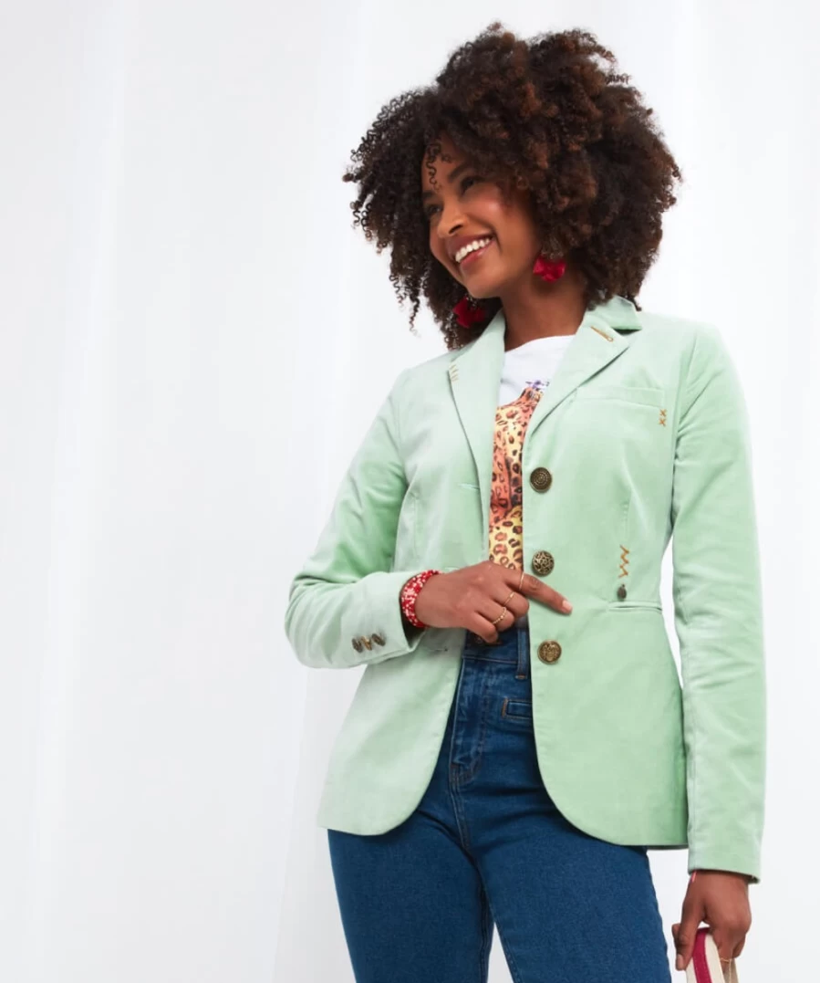 Joe Browns Women's Green Marvellous Moleskin Jacket | Stylish Winter Coat