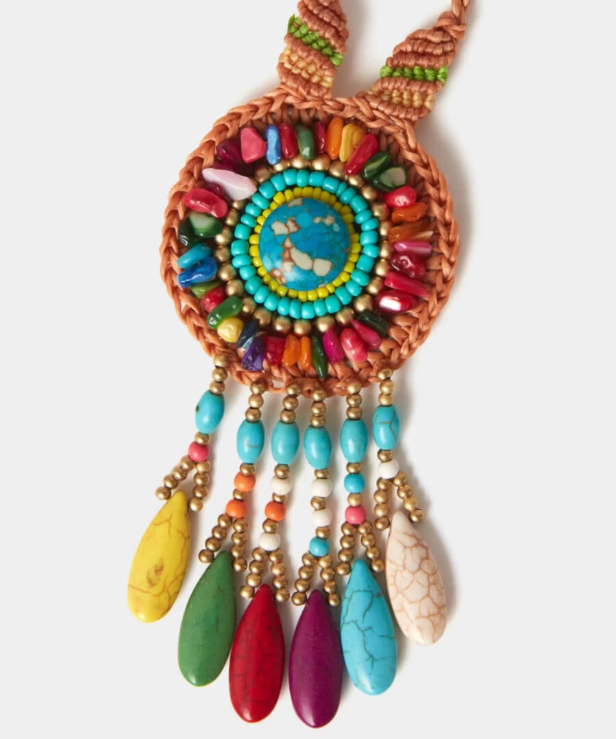 Joe Browns Women's Multi-Color Natural Stone Dreamer Necklace - Boho Chic Handmade Jewelry