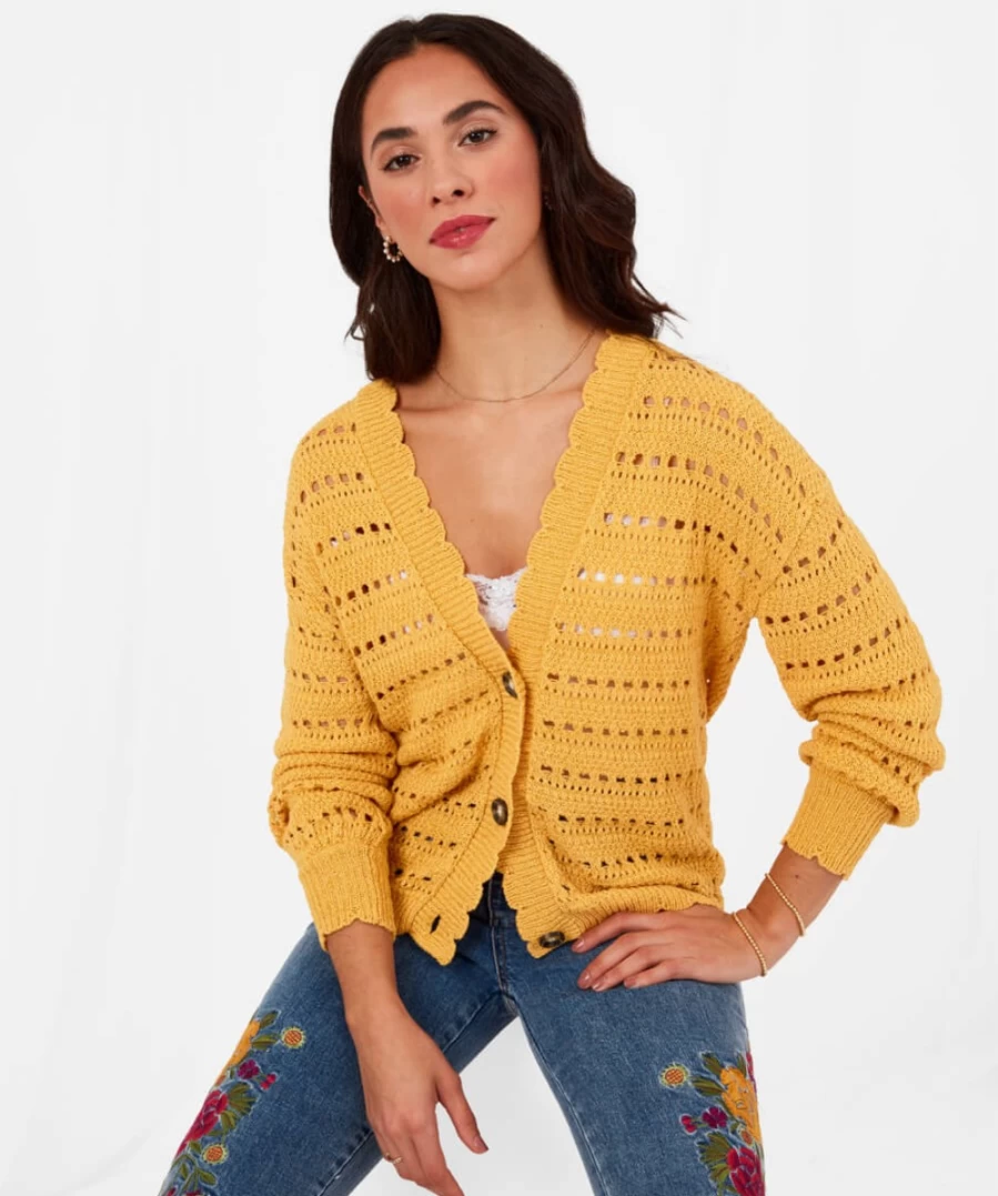 Joe Browns Women's Yellow Simply Stylish Cardigan - Casual Chic Knitwear