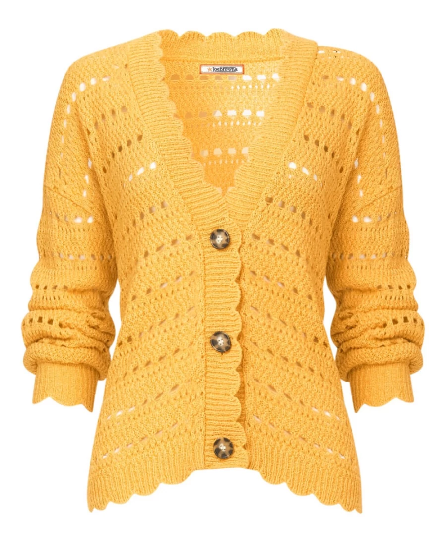 Joe Browns Women's Yellow Simply Stylish Cardigan - Casual Chic Knitwear
