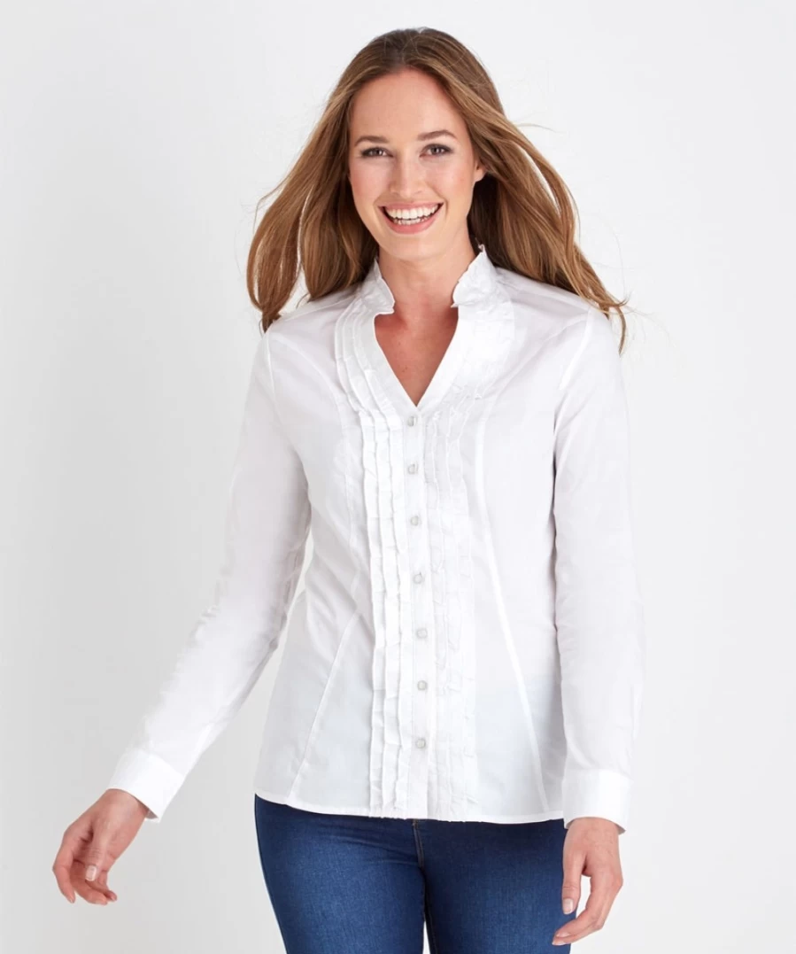 "Joe Browns Women's White Ruffle Blouse - Elegant Feminine Top"