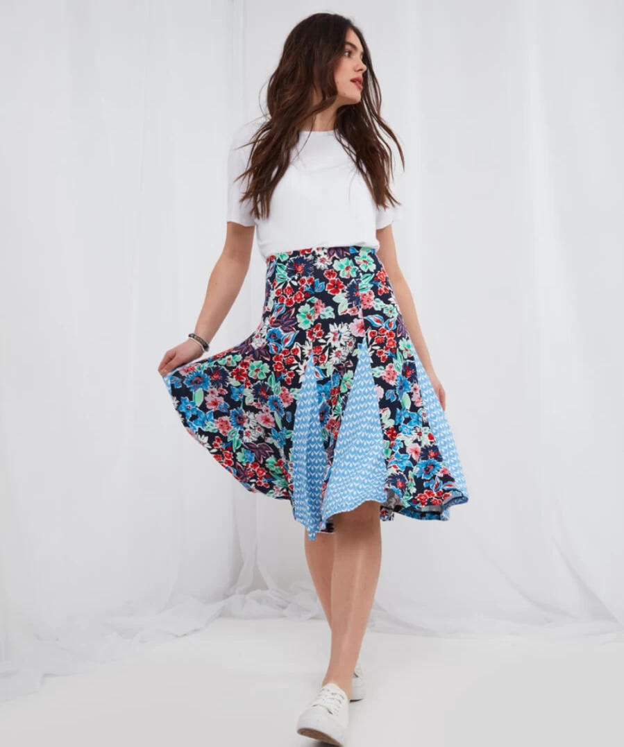 Joe Browns Women's Gorgeous Godet Skirt in Multi Color - Flared Elegant Skirt for Women