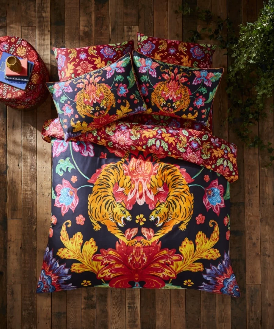 Joe Browns Terrific Tiger Reversible Duvet Cover Set - Multi Color Bold Animal Print Bedding