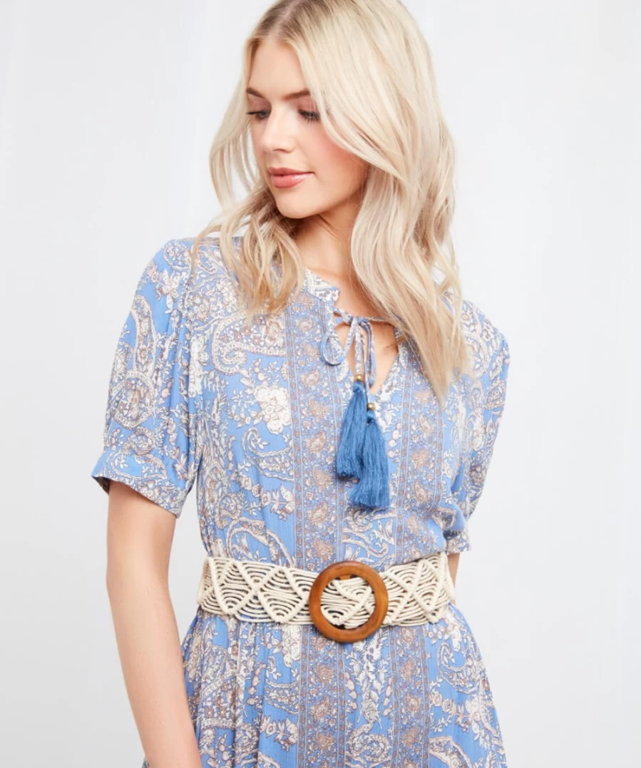 Joe Browns Women's Natural Macrame Belt – Handmade Naples Design for Stylish Outfits