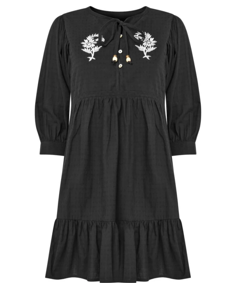 Joe Browns Women's Black Erin Embroidered Tunic Top