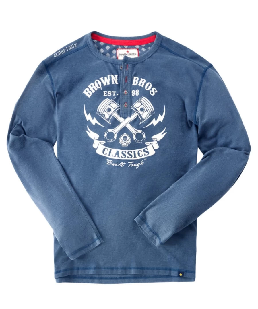 Joe Browns Men's Blue Rev The Engine Henley Shirt