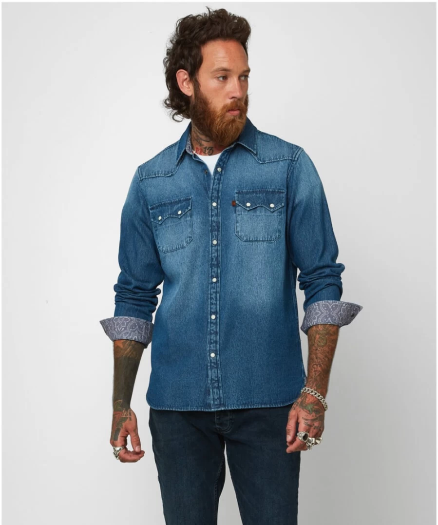 "Joe Browns Men's Blue Denim Shirt – Loved And Lived In Style"
